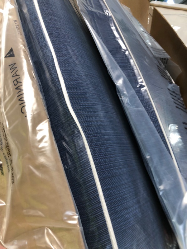 Photo 1 of Creative Living Sofa 24x24 Outdoor Deep Seating Refresh Patio Replacement Cushions, 3 Count (Pack of 1), Indigo Sofa Cushions Indigo