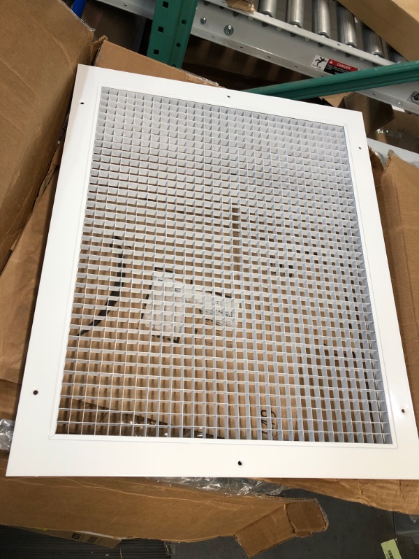 Photo 2 of 22 x 18 inch Grid Grille With 6 Screw Holes, White, Metal (Does Not Exactly Match Stock Photo)