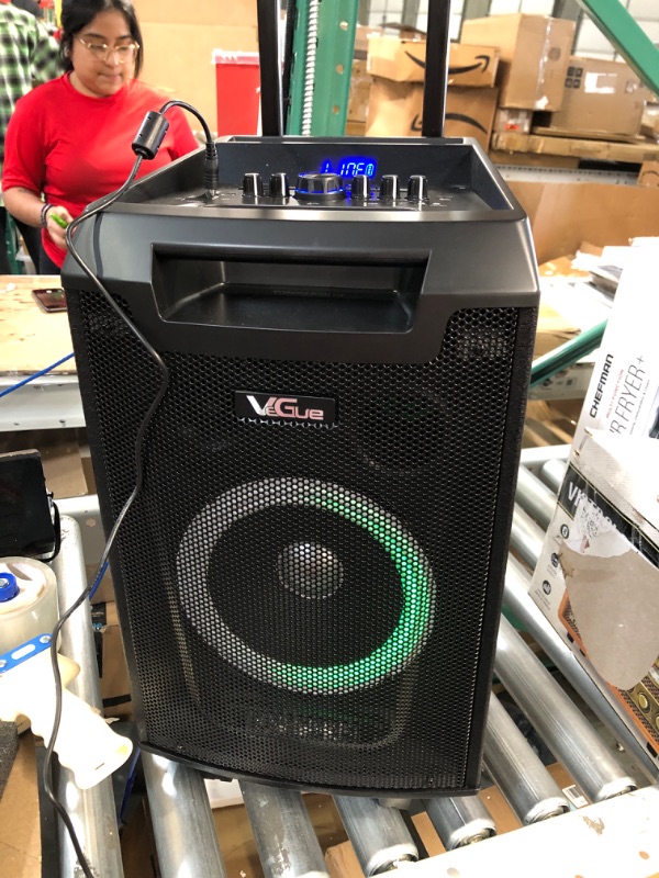 Photo 2 of VeGue Karaoke Machine, Bluetooth Speaker PA System for Adults & Kids with 2 Wireless Microphones, 8'' Subwoofer, (VS-0866)