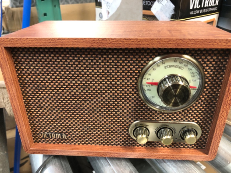 Photo 2 of Victrola Retro Wood Bluetooth Fm/am Radio with Rotary Dial (Walnut)