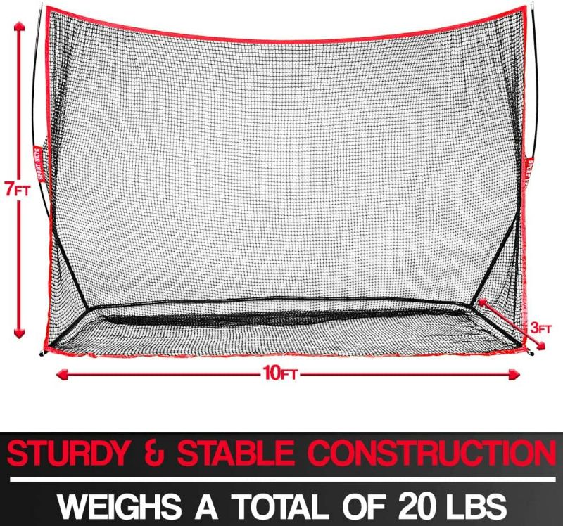 Photo 1 of (READ NOTES) Bearwill Golf Net, 10x7ft Heavy Duty Golf Practice Net with Golf Mat **DIRTY**