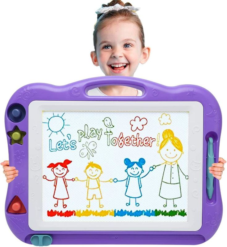 Photo 1 of Magnetic Drawing Board Toddler Toys for Boys Girls, 17 Inch Magna Erasable Doodle Board 