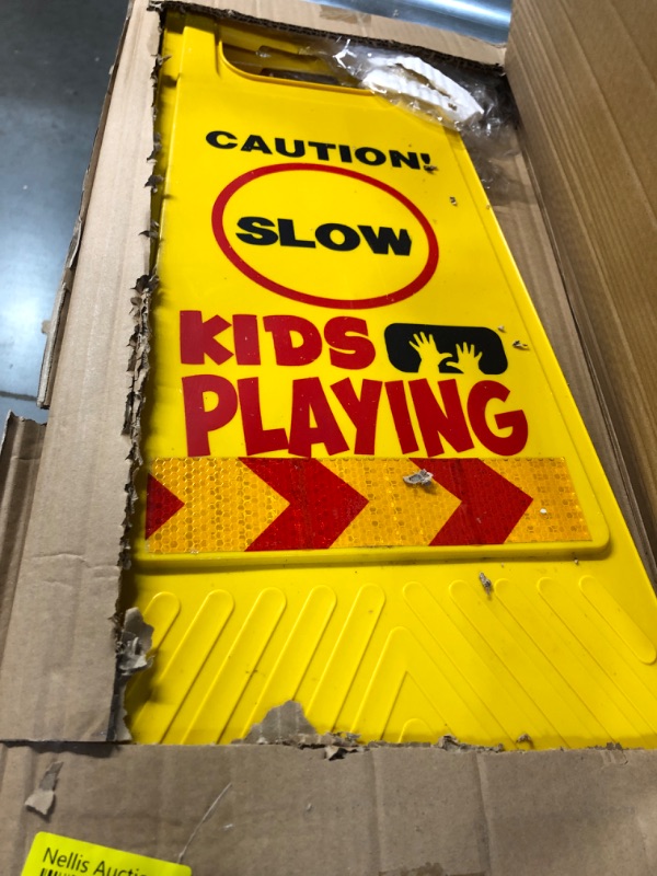 Photo 2 of Kid Playing Caution Sign – THICK AND HEAVIER Children Safety Slow Road Yard Sign 