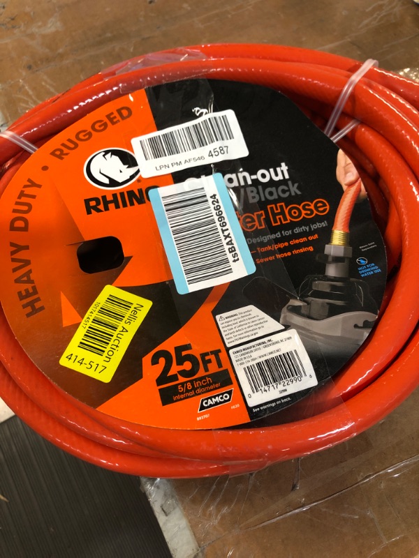 Photo 2 of Camco Rhino 25-Foot RV Clean-Out Gray/Black Water Hose