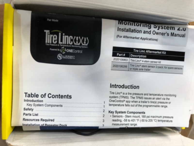 Photo 3 of Lippert Components - 2020106863 Tire LINC Tire Pressure and Temperature Monitoring System for RVs 