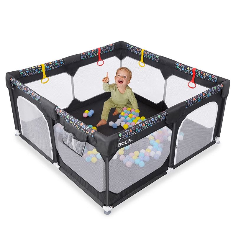 Photo 1 of BCCPL59"x59" Baby playpen with Gates, (Dark Grey)