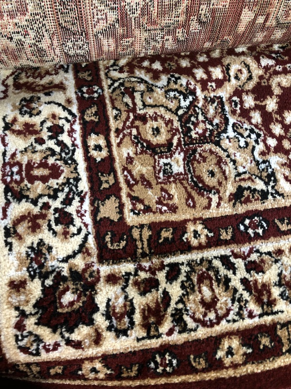 Photo 2 of *STOCK PHOTO FOR REFERENCE ONLY* Lyndhurst Collection Area Rug - 5'3" x 7'6", Black & Red, Traditional Oriental Design, 