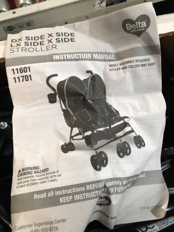 Photo 3 of Delta Children LX Side by Side Stroller - with Recline, Storage & Compact Fold, Night Sky