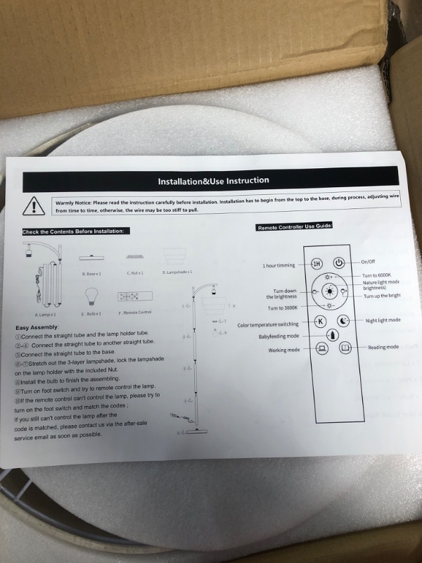 Photo 2 of ?Upgraded?Remote Control Arc Floor Lamp Stepless Dimmable