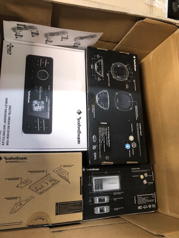 Photo 8 of *NEW**Rockford Fosgate HD9813SG-STAGE3 Digital Media Receiver, Four Speakers & Amplifier Kit for 1998-2013 Harley-Davidson Street Glide