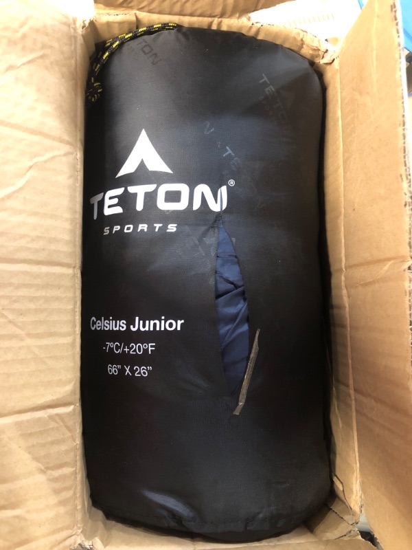 Photo 2 of (SEE NOTES) TETON Sports Jr Sleeping Bag for Boys, Girls, and Kids (Blue Liner) Junior 20F