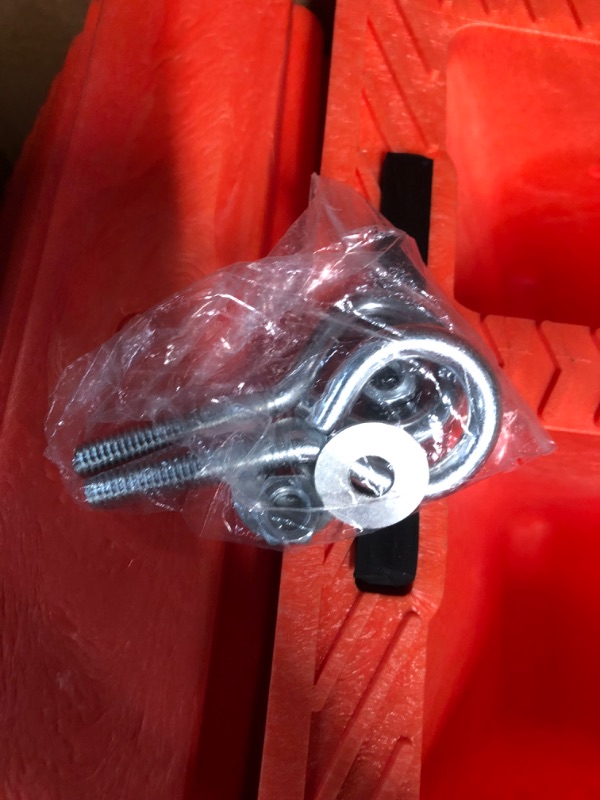 Photo 3 of ROBLOCK 2 Pack Wheel Chocks Heavy Duty Orange with Eyebolt for Travel Trailer, 10" Length x 8" Width x 5.7" Height