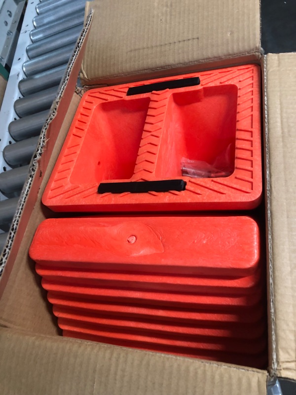 Photo 2 of ROBLOCK 2 Pack Wheel Chocks Heavy Duty Orange with Eyebolt for Travel Trailer, 10" Length x 8" Width x 5.7" Height