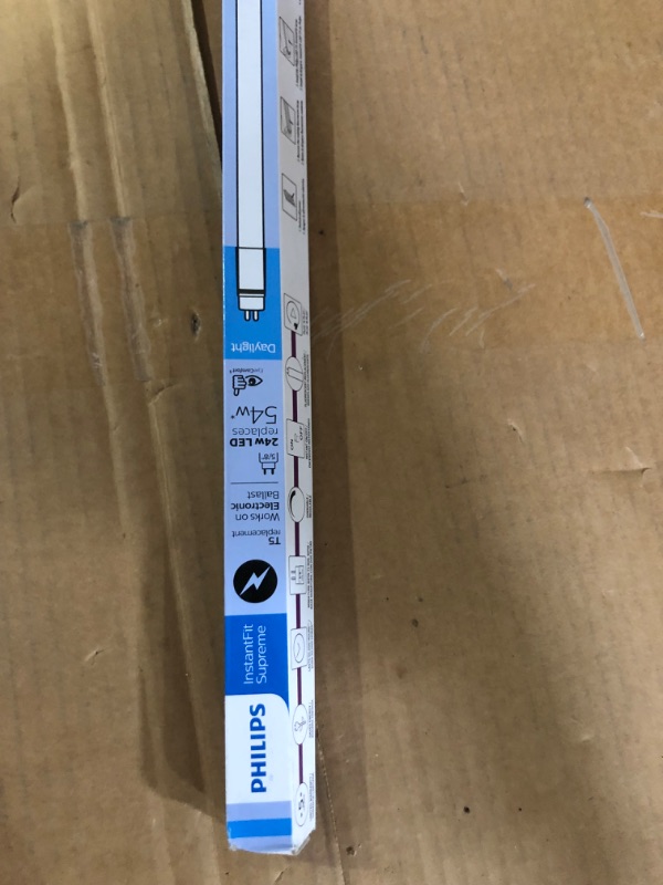Photo 1 of Philips LED Dimmable InstantFit 4-Foot T5 Tube Bulb, 3500 Lumen, Daylight (5000K)