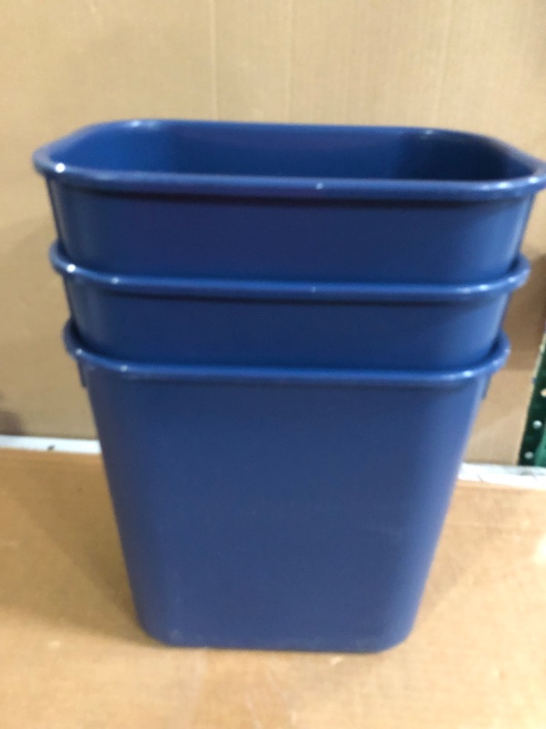 Photo 2 of *THREE ONLY*Acrimet Wastebasket Bin 13QT (Plastic) (Blue Color) 