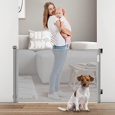 Photo 1 of Babevy Retractable Baby Gate with Tube, 36" Tall, Extends up to 55"