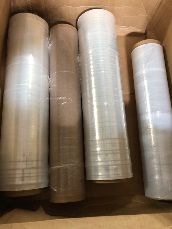 Photo 1 of 4 Rolls 18 inch x 1500 Feet Stretch Wrap 80 Gauge Heavy Duty Shrink Film