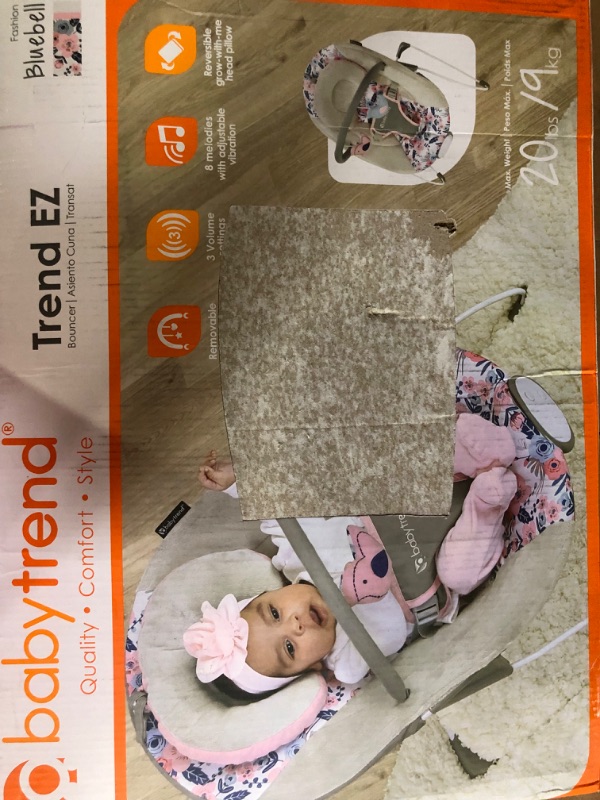 Photo 3 of Baby Trend EZ Bouncer, 24.33x18.11x22.05 Inch (Pack of 1) Pink