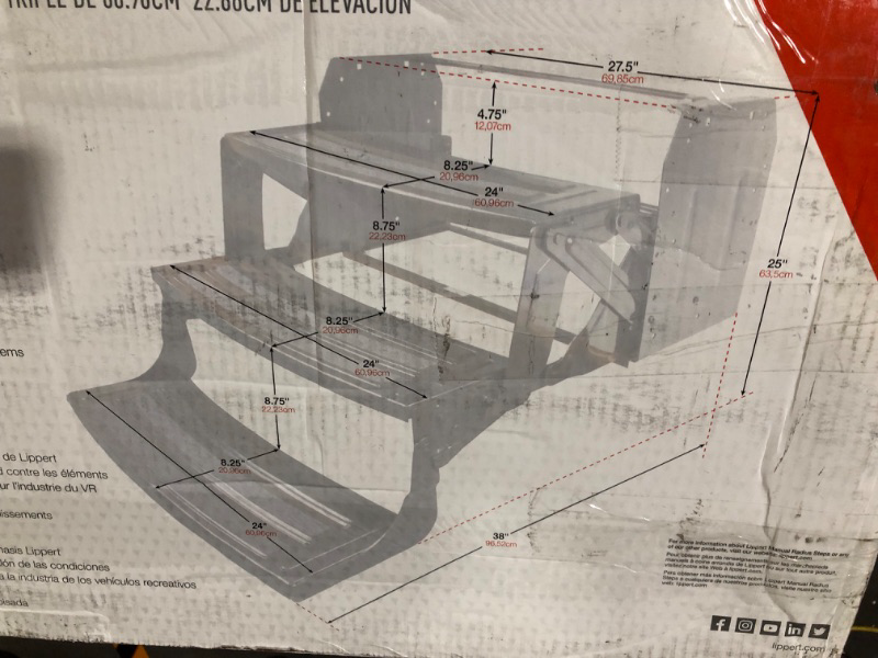 Photo 5 of 24" Radius Double Manual Step 9" Rise for 5th Wheel RVs, Travel Trailers and Motorhomes, Black