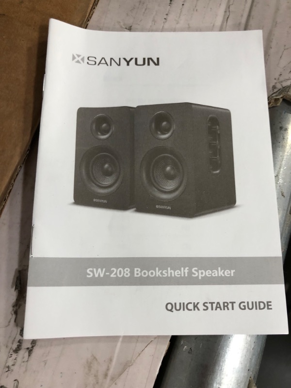 Photo 2 of Sanyun SW208 3" Active Bluetooth 5.0 Bookshelf Speakers – 60W Carbon Fiber Speaker Unit - Built-in 24bit DAC - Dynamic 3D Surround Sound – 2.0 Computer PC Monitor Gaming Speakers (Pair, White) 3inch White