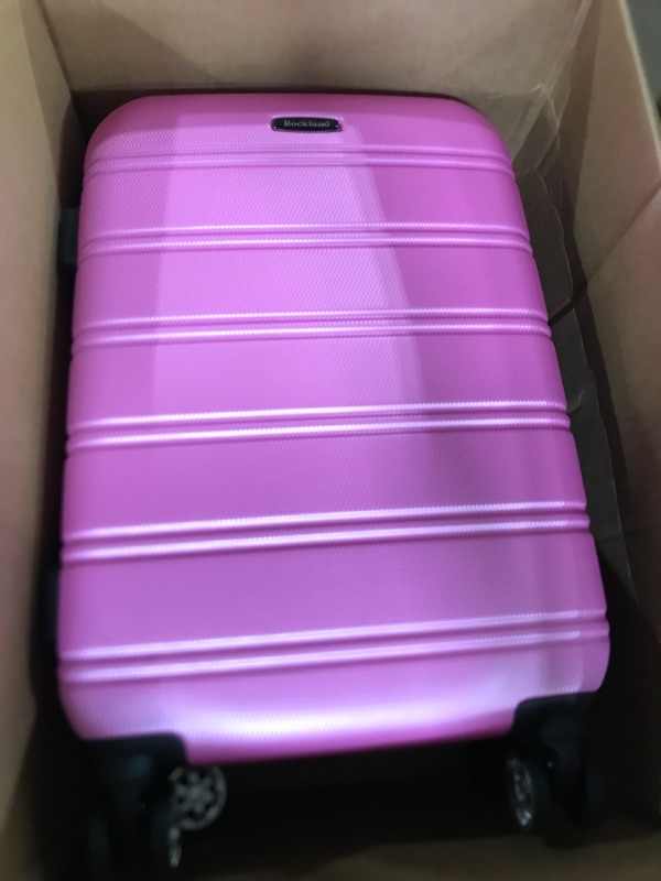 Photo 2 of ***DAMAGED - SEE NOTES***
Rockland Melbourne Hardside Expandable Spinner Wheel Luggage, Pink, Carry-On 20-Inch