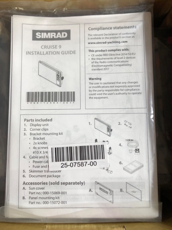 Photo 4 of **USED** Simrad Cruise 9-9-inch GPS Chartplotter with 83/200 Transducer, Preloaded C-MAP US Coastal Maps