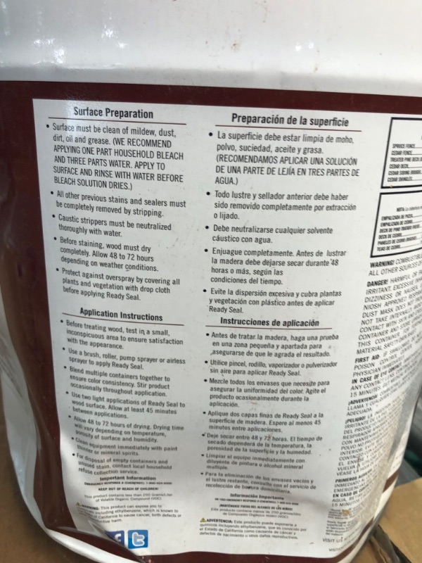 Photo 4 of *SEALED*Ready Seal 515 5-Gallon Pail Pecan Exterior Wood Stain and Sealer 5 Gallon Pecan Stain and Sealer