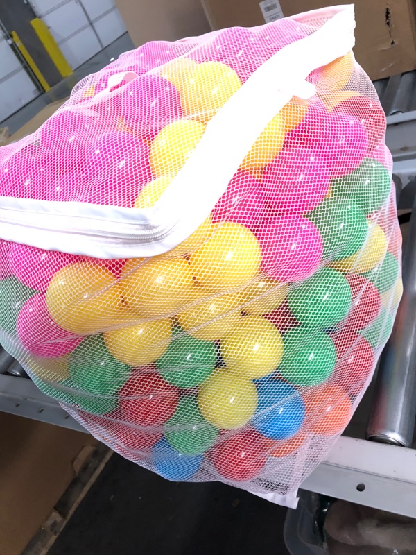 Photo 2 of Amazon Basics BPA Free Crush-Proof Plastic Ball Pit Balls with Storage Bag 400 Pcs.(Retail $62.40)