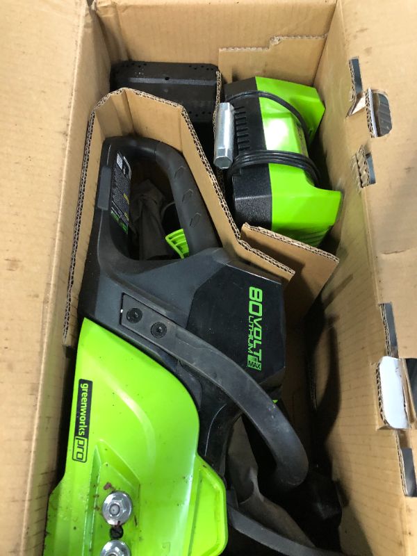 Photo 8 of **SEE NOTES** Greenworks Pro 80V 2.0Ah 16-Inch Brushless Cordless Chainsaw