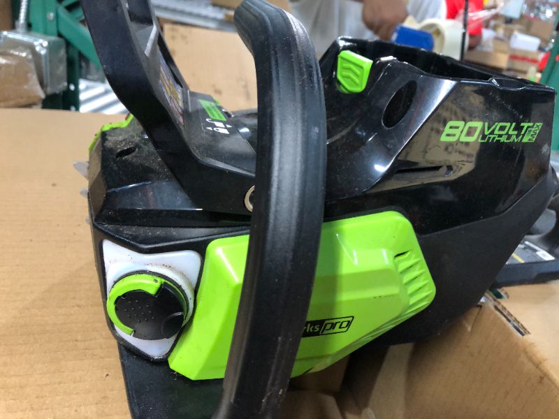 Photo 10 of **SEE NOTES** Greenworks Pro 80V 2.0Ah 16-Inch Brushless Cordless Chainsaw