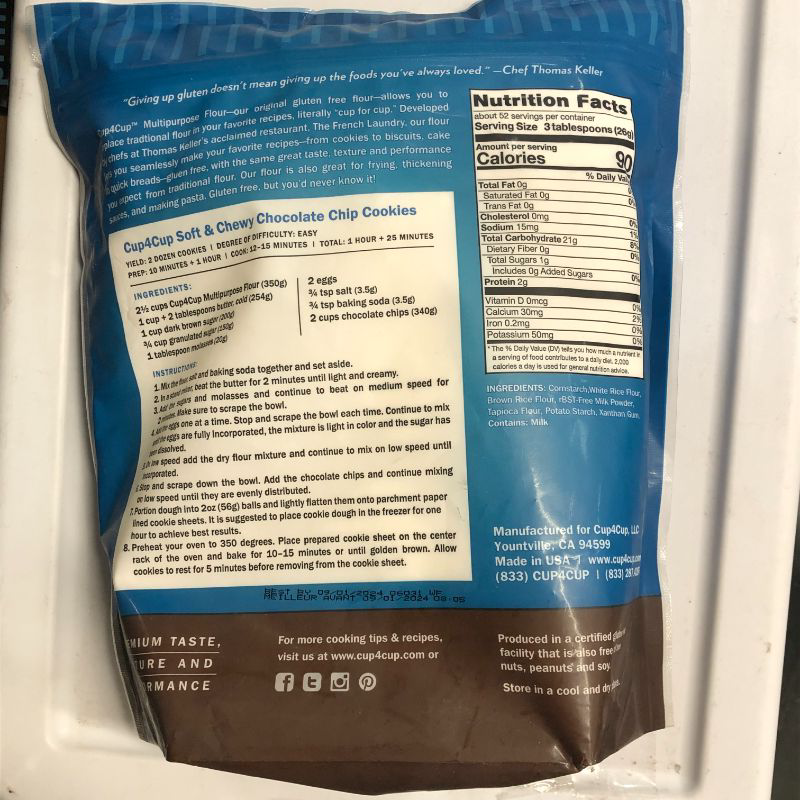 Photo 1 of **NEW**Cup4Cup Gluten Free Flour, 3 Pound -- 6 per case.
