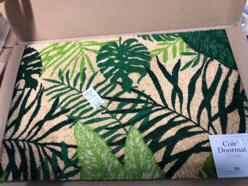 Photo 2 of **NEW**DII Floral Design Collection Natural Coir Doormat, 17x29, Tropical Fronds