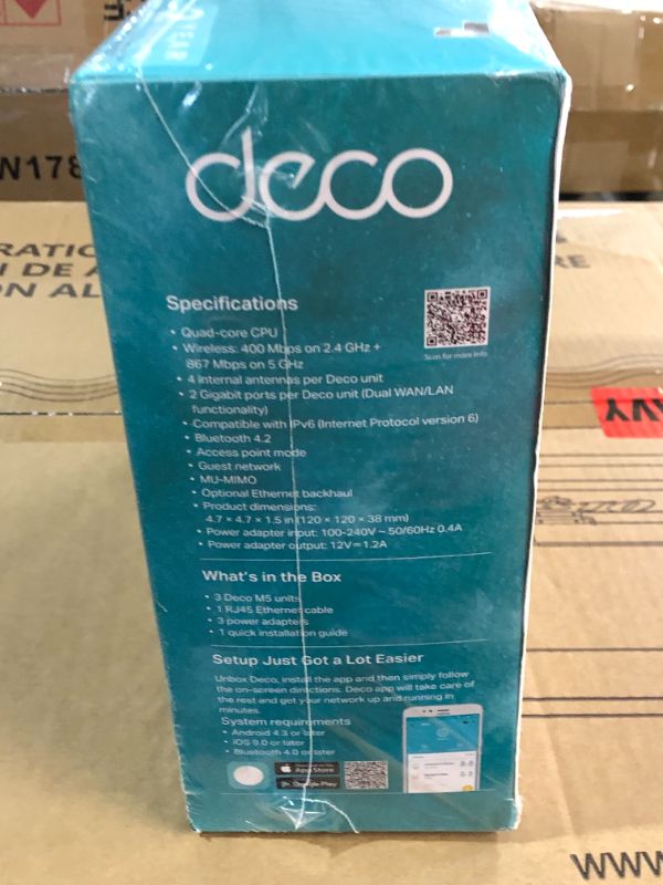 Photo 6 of **NEW FACTORY SEALED** TP-Link Deco Mesh WiFi System Up to 5,500 sq. ft. 3-pack 3-5 Bedrooms