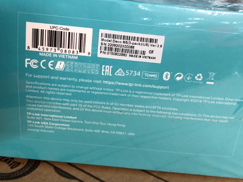 Photo 5 of **NEW FACTORY SEALED** TP-Link Deco Mesh WiFi System Up to 5,500 sq. ft. 3-pack 3-5 Bedrooms