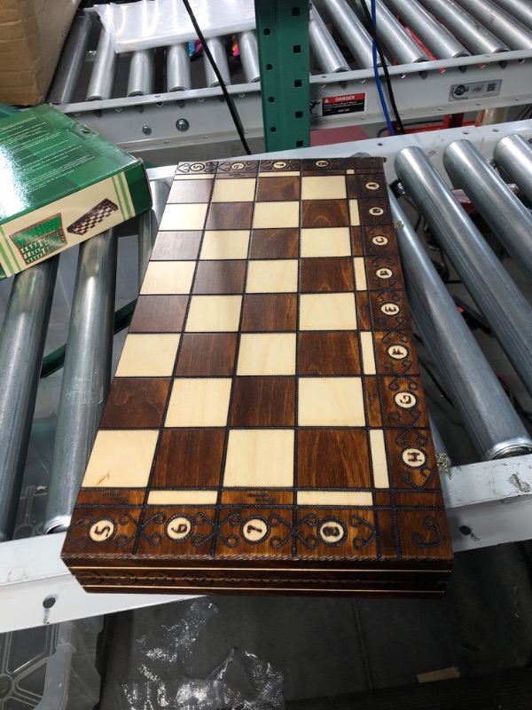 Photo 2 of Handmade Chess Set European Ambassador with 21 Inch Board and Hand Carved Chess Pieces WEGIEL