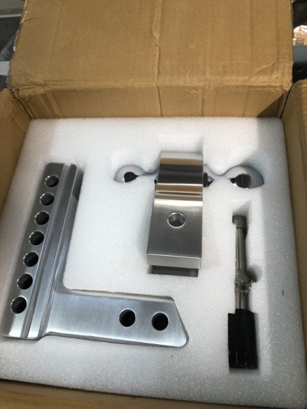 Photo 2 of YIZBAP Aluminum Adjustable Trailer Hitch, Fits 2" Receiver, 6" Drop/Rise Drop Hitch, 12500 LBS GTW, Ball Mount, 2" and 2-5/16" Dual Towing Ball with Double Locks 6 inch Drop