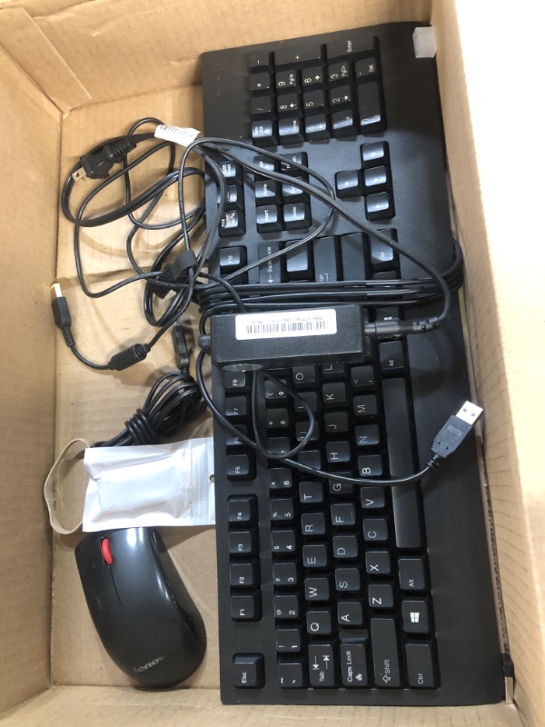 Photo 2 of Lenovo 300 USB Combo, Full-Size Wired Keyboard & Mouse, Ergonomic, Left or Right Hand Mouse, Optical Mouse, GX30M39606, Black & GX30M39704 300 - Mouse - Right and Left-Handed - Wired - USB