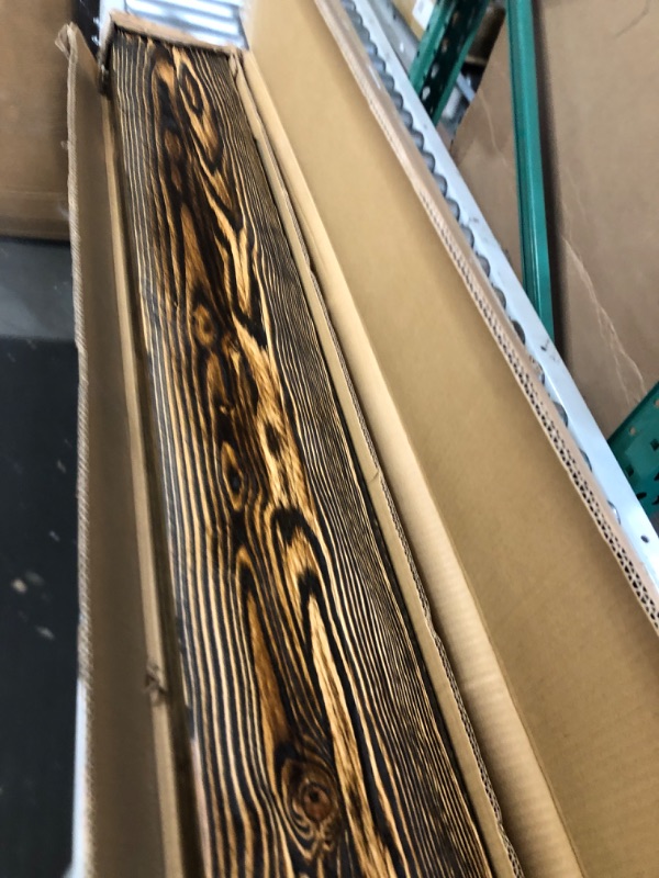 Photo 1 of BODRUM WOODEN Beam Rustic Solid Wood Piece Floating Shelf Rustic (Rustic Black, 60'') 