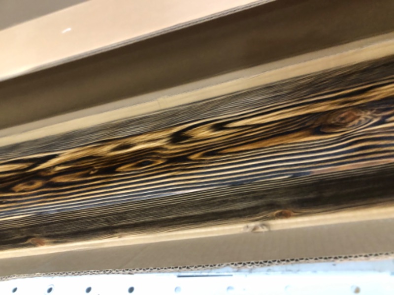 Photo 1 of BODRUM WOODEN Beam Rustic Solid Wood Piece Floating Shelf Rustic (Rustic Black, 60'') 