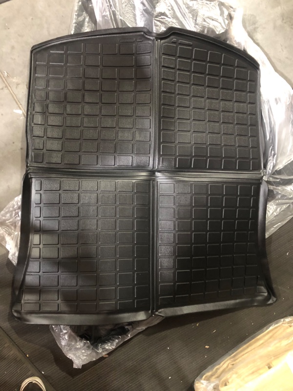 Photo 1 of All Weather Floor Mats for Tesla Model Y 5-Seat 2021 2022 2023 Custom Fit TPE Car Floor Mats Cargo Liner Rear Cargo Tray Trunk Interior Accessories 