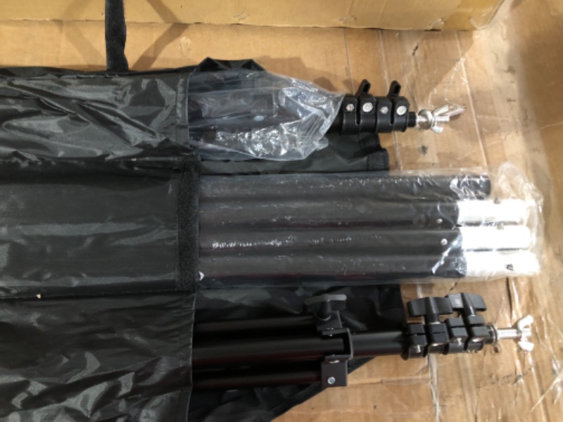 Photo 1 of SH Backdrop Stand, 6.5 x 10 ft Adjustable Heavy Duty Photography Background Support System Kit with Spring Clamp, Sand Bag, Carry Bag, for Photo Video Studio1 6.5x10ft/ 2x3m