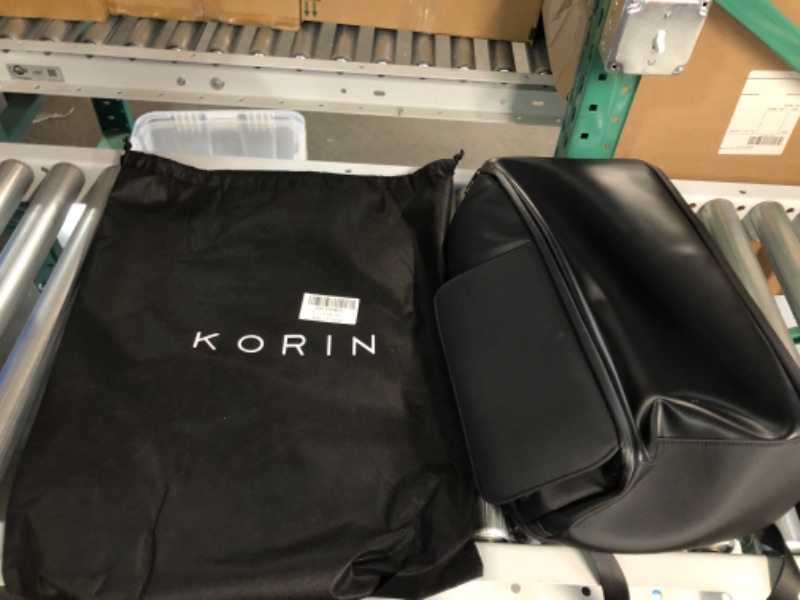 Photo 2 of KORIN Laptop Bag For Men Women -15.6" Travel Backpack With USB Charging Port, Vegan Leather Black