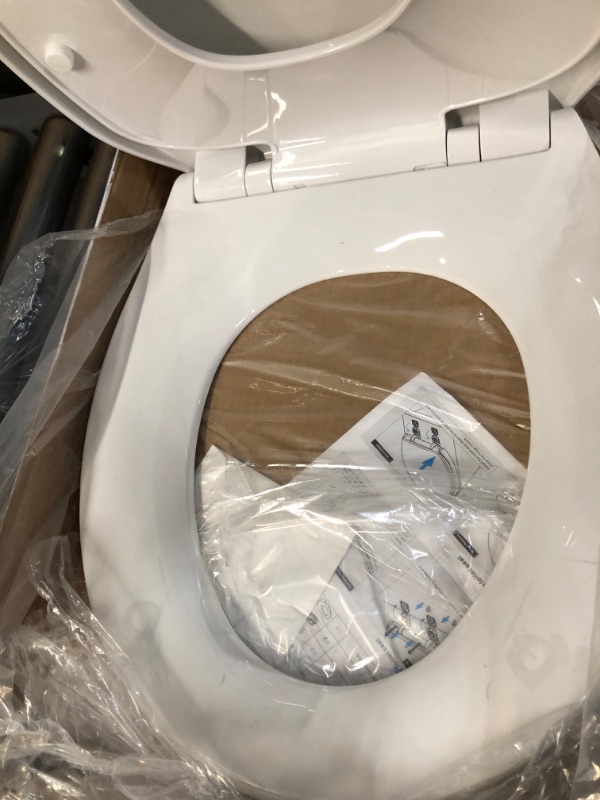 Photo 3 of *USED/SEE NOTES** Round Toilet Seat with Built in Potty Training Seat, Slow Close, Easy Clean, Plastic, White