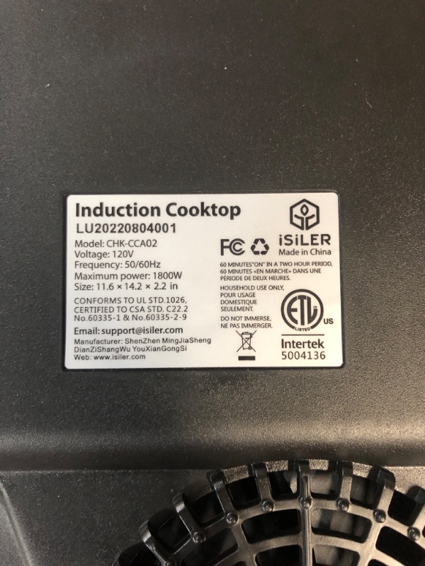 Photo 3 of *UNTESTED* Portable Induction Cooktop, 1800W Sensor Touch Electric Cooktop with Kids Safety Lock