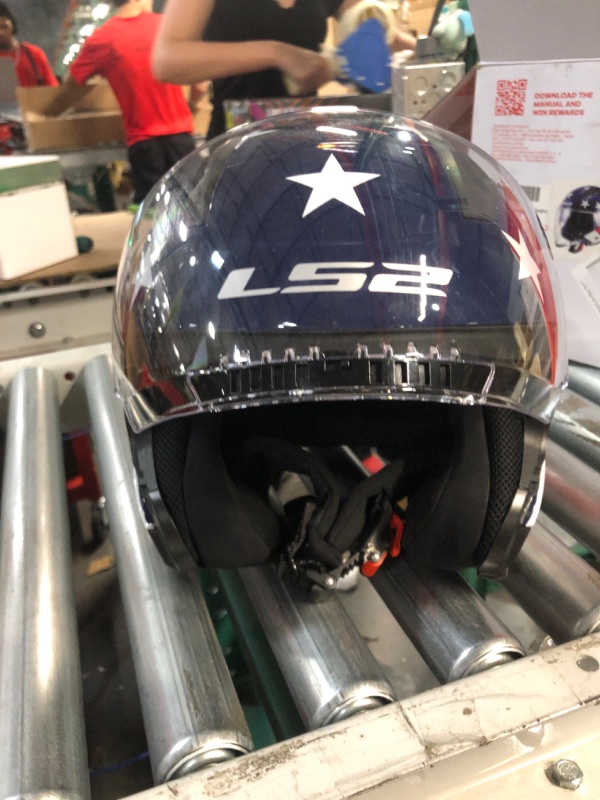 Photo 2 of LS2 Helmets Copter Open Face Helmet (American Red/White/Blue - Large) Large American Red/White/Blue