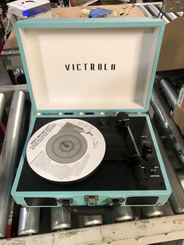 Photo 2 of *DAMAGED, UNTESTED* Victrola Vintage 3-Speed Bluetooth Portable Suitcase Record Player with Built-in Speakers, Model Number: VSC-550BT