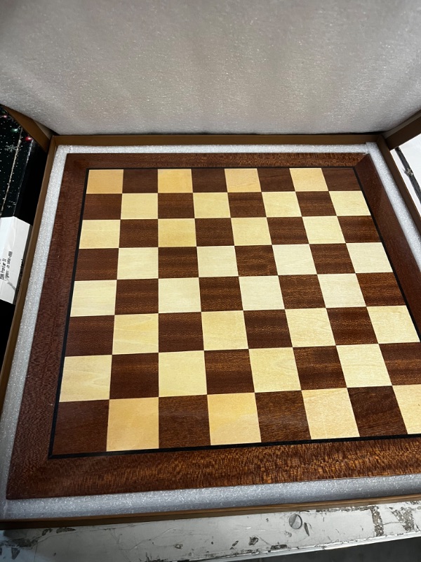 Photo 2 of AMEROUS 15'' x 15'' Wooden Chess Board No Pieces 