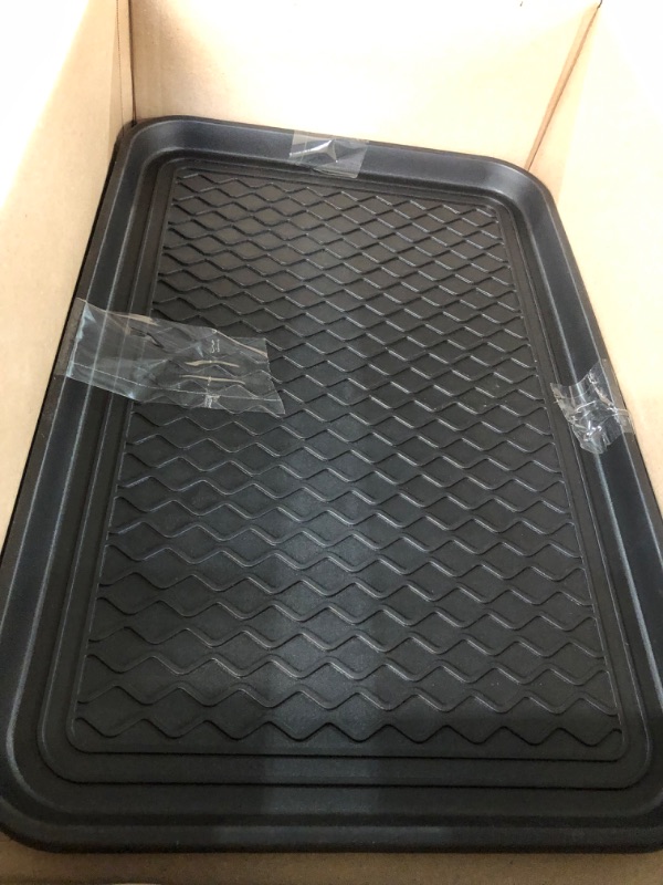 Photo 2 of 2 Pack Large Multifunctional Boot Tray Boot Mat Washable Indoor or Outdoor Tray Mat 30 x 15 x 1.2 Inches Black