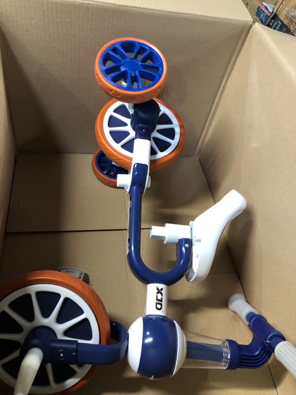 Photo 2 of 3 in 1 Kids Tricycles Gift for 2-4 Years Old Boys Girls with Detachable Pedal and Training Wheels? Blue