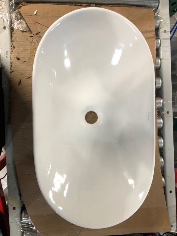 Photo 3 of [Brand New]Davivy 24'' X 13.8'' Oval Vessel Sink with Pop Up Drain -  White